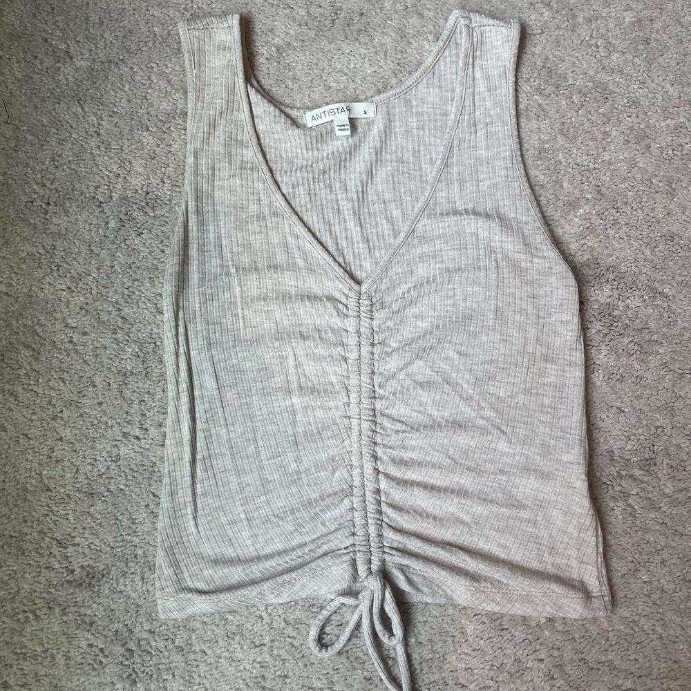 Gray Ruched Tank Top